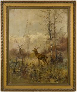 65   -  <p><span class="description">[Ciervo en el bosque]. Emile Charlet (Bélgica, 1851 - 1910) </span></p>