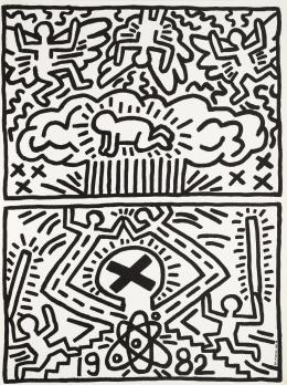 34   -  <p><span class="description">Afiche de Keith Haring para el Desarme nuclear, 1982</span></p>