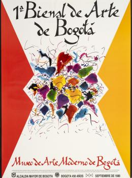 93   -  <p><span class="description">Afiche exposición 1a Bienal de Arte de Bogotá. Museo de Arte Moderno de Bogotá, 1988</span></p>