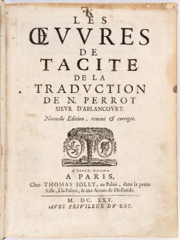 84   -  <p><span class="description">Obras de Tácito, Paris, 1665
 </span></p>