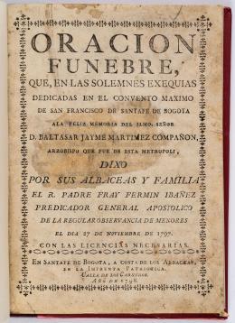 104   -  <p><span class="description">Oración, S. Francisco Bogotá, 1798</span></p>