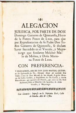 85   -  <p><span class="description">Alegacion juridica, Tulida, 1780</span></p>