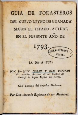 107   -  <p><span class="description">Guía de forasteros. Duran J. 1793</span></p>