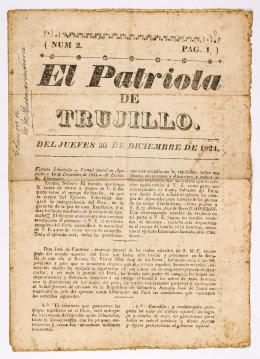 340   -  <span class="object_title">El Patriota de Trujillo, No. 2, jueves 30 de diciembre de 1824.</span>