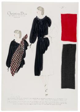 97   -  <p><span class="description">Boceto Christian Dior. Francia, 1977</span></p>