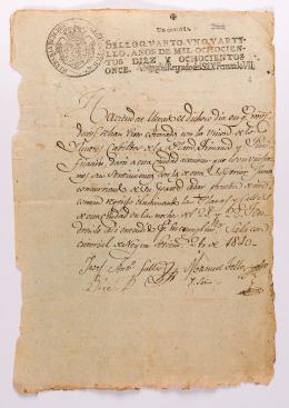 13   -  <p><span class="description">Los cabildos de La Plata, Timaná y Purificación se unen a la superior junta en favor del rey Fernando VII y firman un documento en el que se comprometen a encender las luces de las plazas y calles para dar
prueba de ello.</span></p>