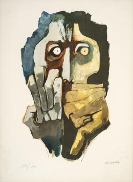 42   -  <p><span class="description">Oswaldo Guayasamín. Sin título de la carpeta Imagen e imágenes latinoamericanas de la Fundación Nuevo Cine Latinoamericano, [1994]</span></p>