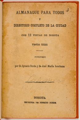 50   -  <span class="object_title">Almanaque para todos y directorio completo de la ciudad con 12 vistas de Bogotá</span>