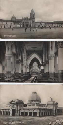 176   -  <p><span class="description">Mercado Publico Plaza de Bolívar Catedral Tunja ca 1920s</span></p>