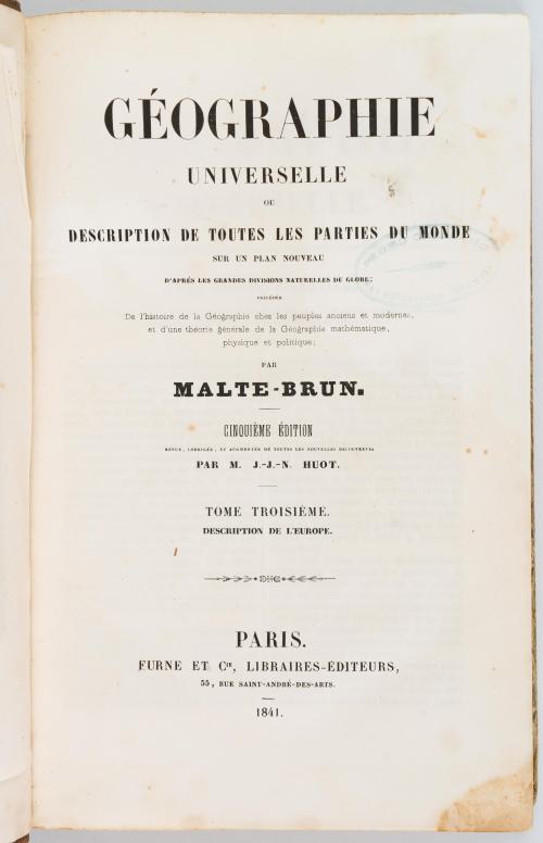 Malte Brun, Conrad : Géographie universelle ou description