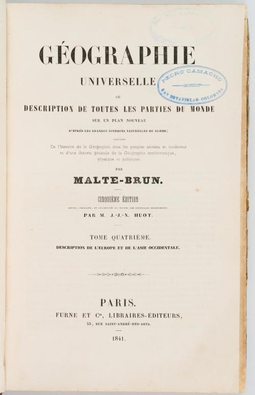 Malte Brun, Conrad : Géographie universelle ou description