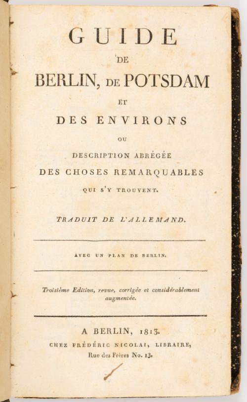 Nicolai, Friedrich  : Guide de Berlin, de Potsdam et des en