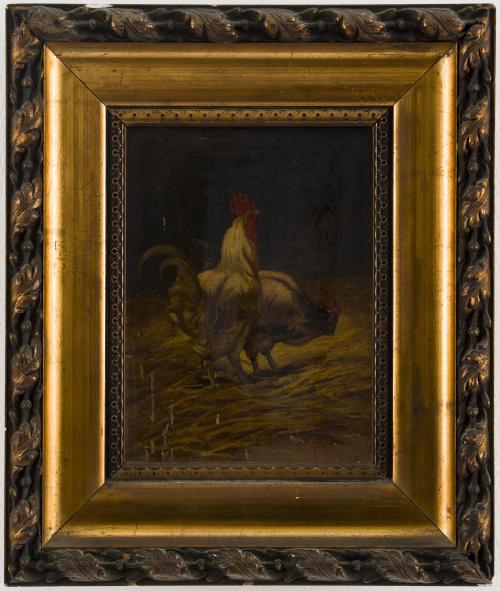 [Gallo y gallina] F. Abienzo (España, siglo XIX)