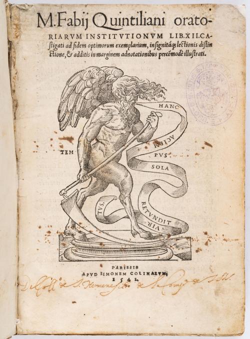 Quintiliano, Marco Fabio : Oratoriarum Institutionum. Libri