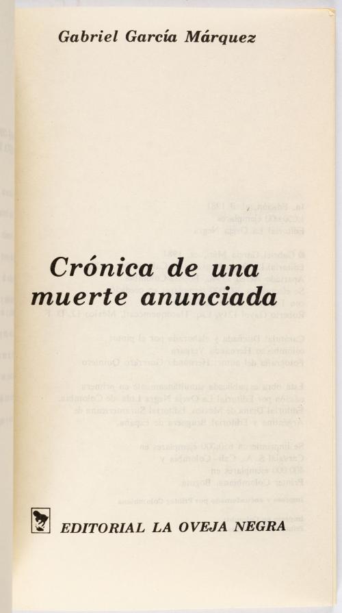 García Márquez, Gabriel : Del amor y otros demonios