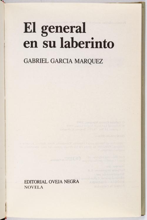 García Márquez, Gabriel : Del amor y otros demonios