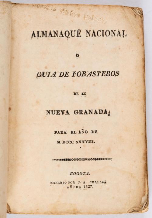 [s.a] : Almanaque Nacional o Guia de Forasteros de la Nueva