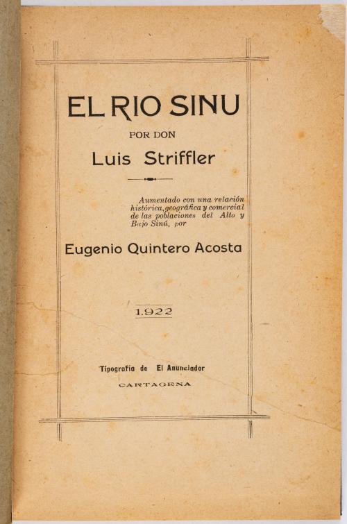 Striffler, Luis : El Río Sinú