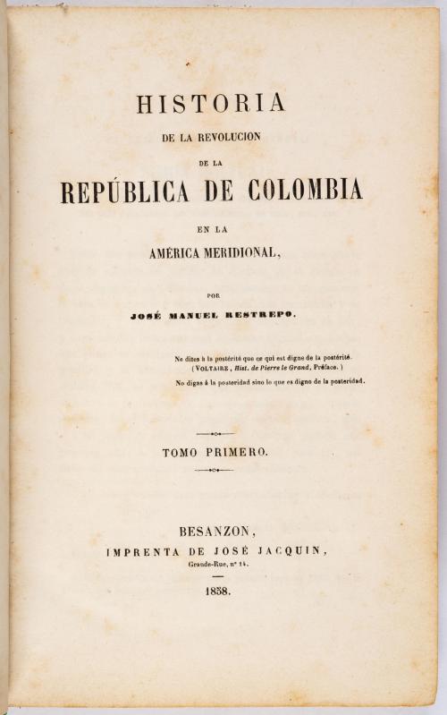 Restrepo, José Manuel : Historia de la revolución de la Rep