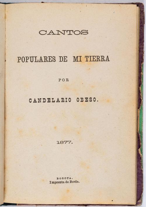 Obeso, Candelario : Cantos populares de mi tierra 