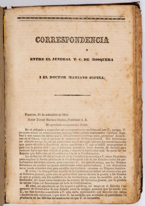 Arboleda, Julio  : Miscelánea de impresos, incluyendo El Mi