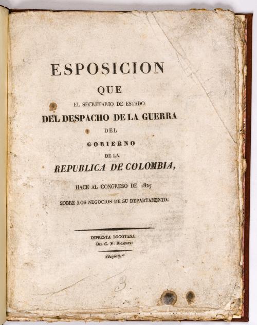 Soublett, Carlos : Esposicion que el Secretario de Estado d