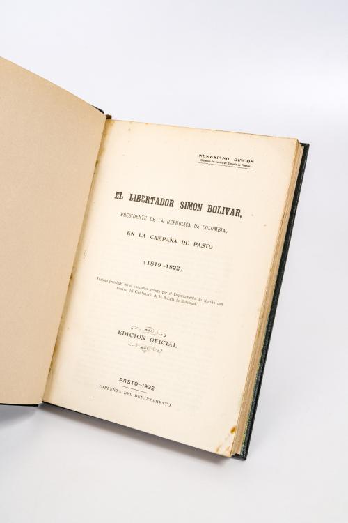 Rincón, Nemesiano : El libertador Simón Bolívar, presidente