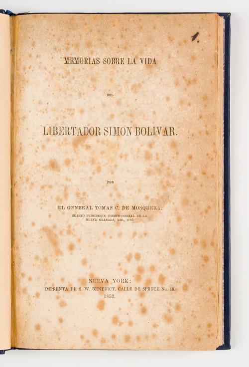 Mosquera, Tomás Cipriano de : Memorias sobre la vida del li