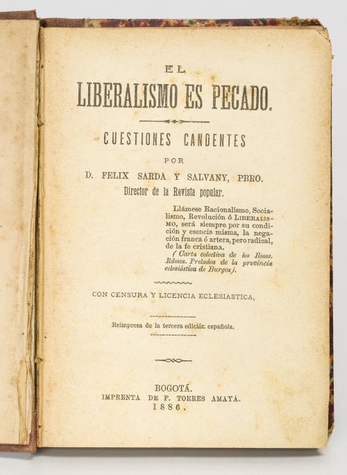 Sardá y Salvany, Félix : El liberalismo es pecado