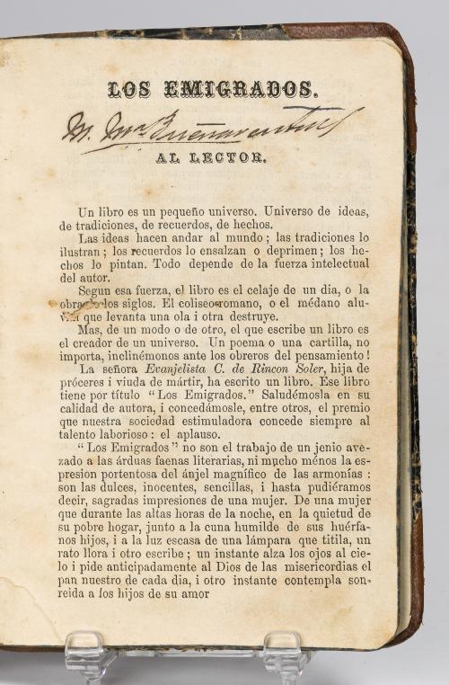 Correa de Rincón Soler, Evangelina : Los emigrados. Leyenda