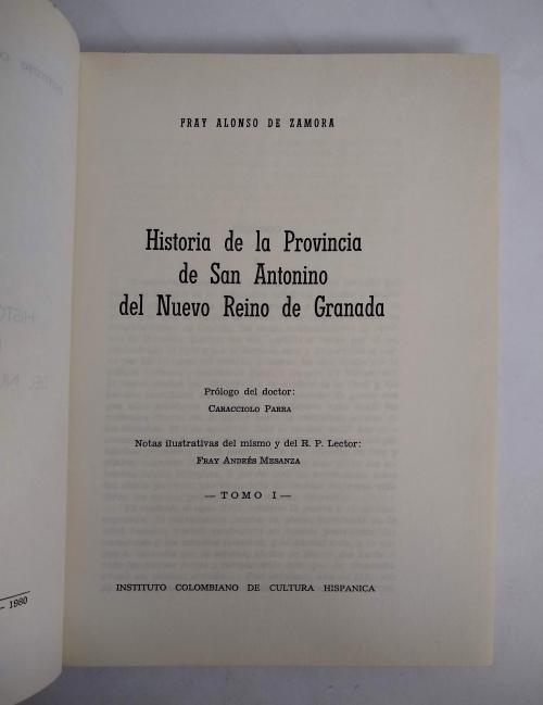 Zamora, Fray Alonso de : Historia de la provincia de San An