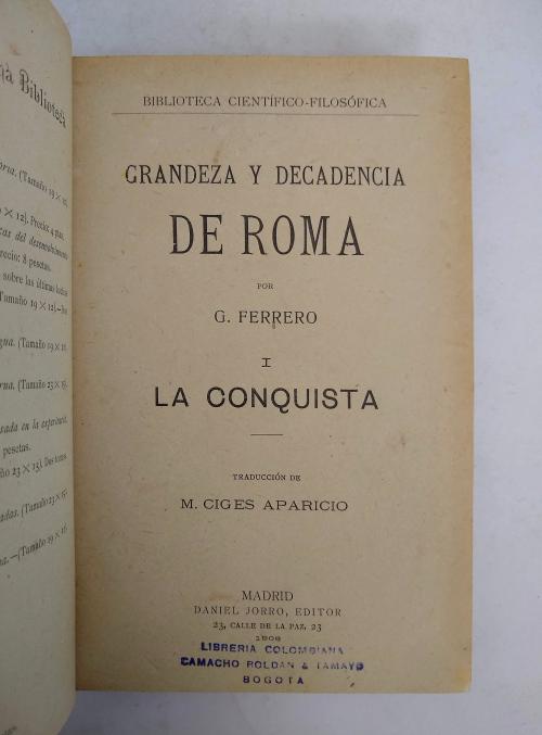 Ferrero, G.; Ciges Aparicio, M. (trad)  : Grandeza y decade