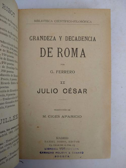 Ferrero, G.; Ciges Aparicio, M. (trad)  : Grandeza y decade