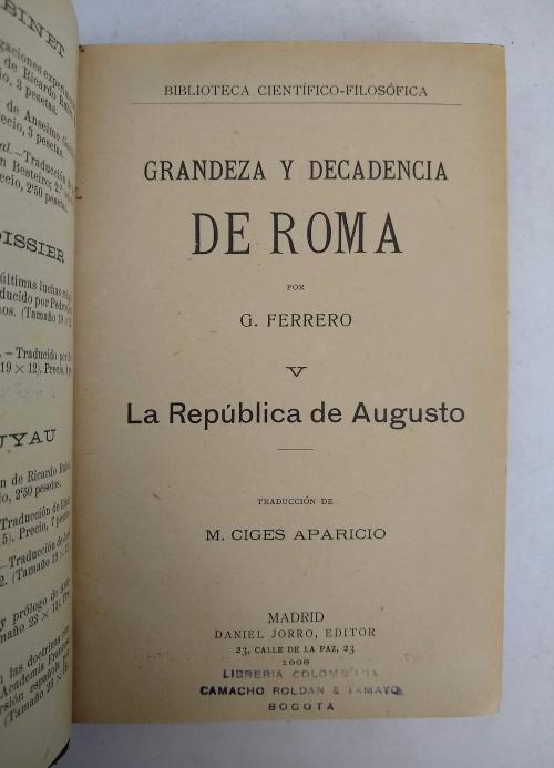 Ferrero, G.; Ciges Aparicio, M. (trad)  : Grandeza y decade