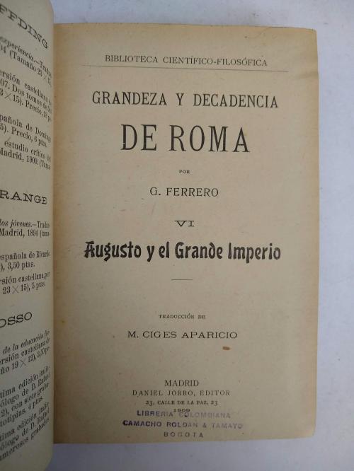 Ferrero, G.; Ciges Aparicio, M. (trad)  : Grandeza y decade