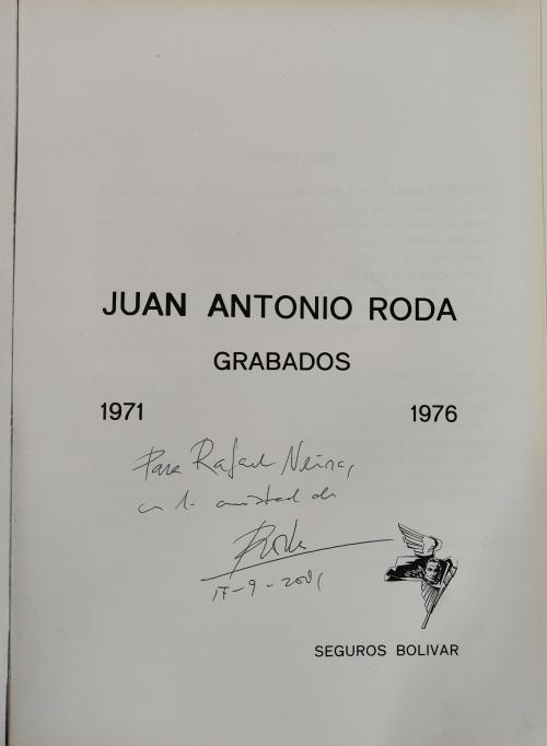 Cobo Borda, J. G. : Juan Antonio Roda grabados 1971- 1976