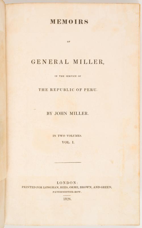 Miller, John : Memoirs of General Miller in the service of 