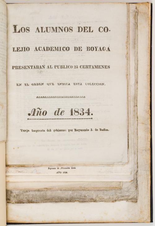 Miscelánea de impresos educativos bogotanos, 1826-1836