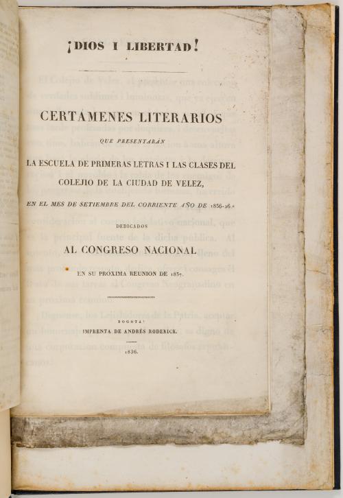 Miscelánea de impresos educativos bogotanos, 1826-1836