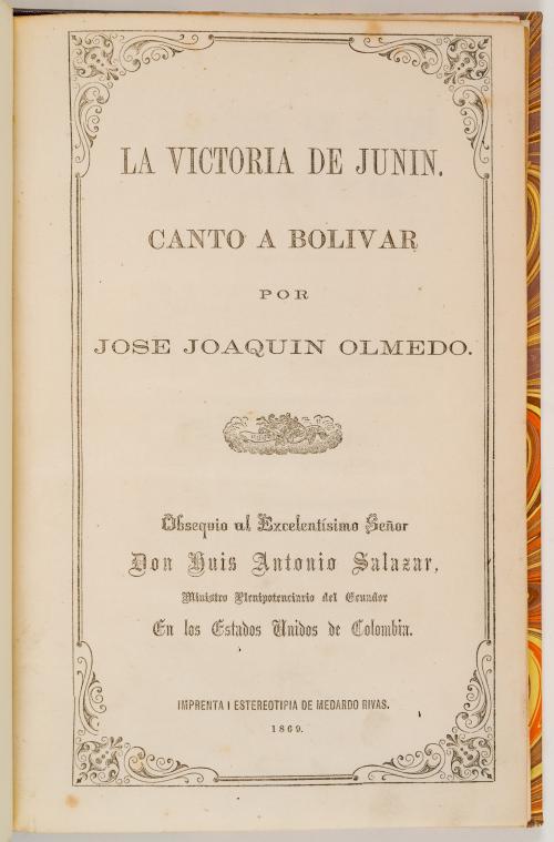 Olmedo, José Joaquín : Victoria de Junín. Canto a Bolívar