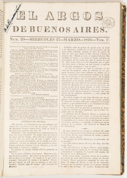 [Prensa] : El Argos de Buenos Aires. Tom I