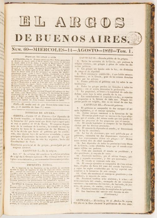 [Prensa] : El Argos de Buenos Aires. Tom I