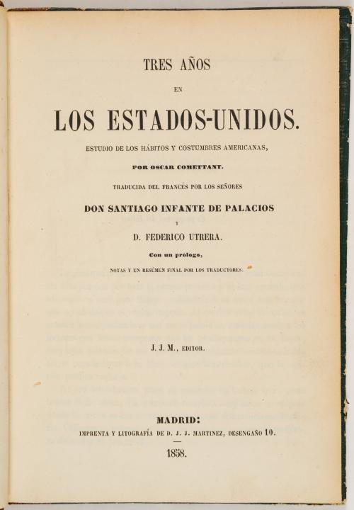 Utrera, Federico : Tres años en los Estados Unidos. Estudio