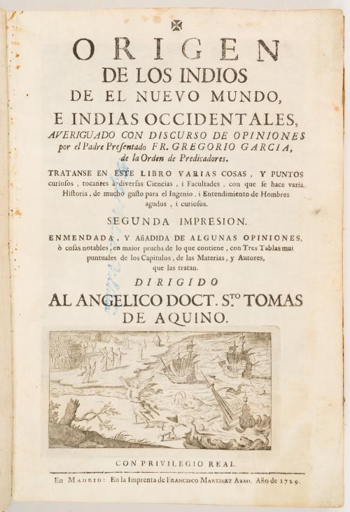 García, Gregorio : Origen de los indios de el Nuevo Mundo, 