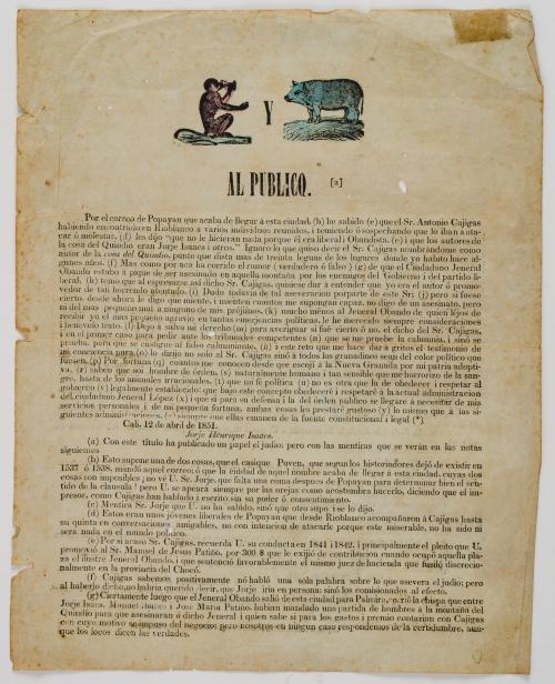 [Rus y Alberga] : Al público [Ilustraciones: mono y cerdo]