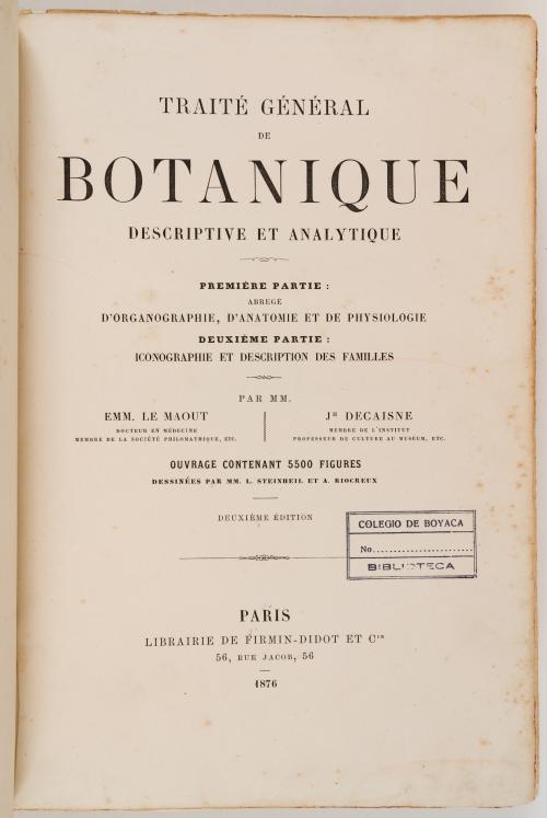 Le Maout, Emmanuel : Traité général de botanique [Ilustrado]