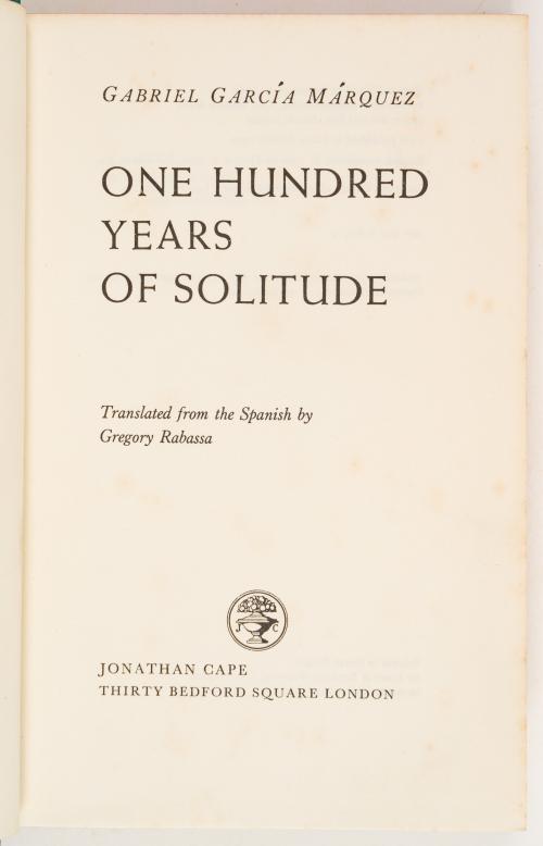 García Márquez, Gabriel : One hundred years of solitude