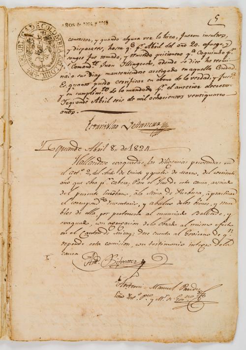 Manuscritos Tomás Cipriano de Mosquera