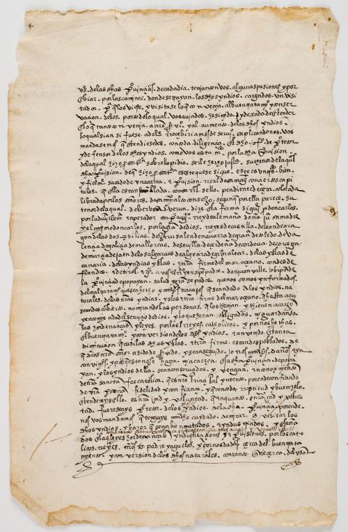 Valle, Juan del : Carta manuscrita del Obispo Juan del Valle