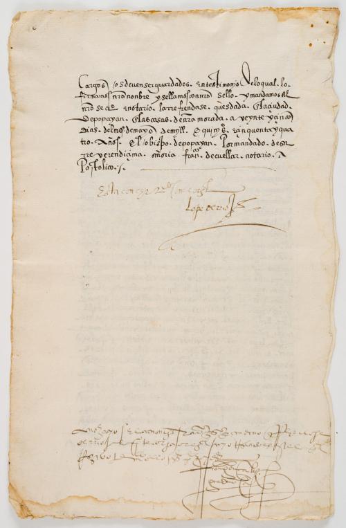 Valle, Juan del : Carta manuscrita del Obispo Juan del Valle